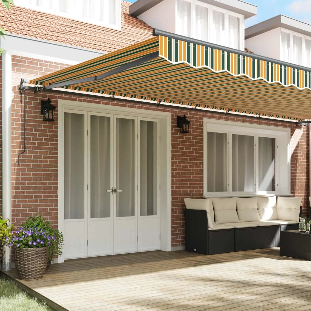 Tenda Retrattile Verde e giallo 600 × 300 cm 3331691