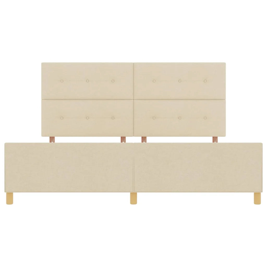 Struttura del letto con testiera Crema 200 x 200 cm Tessuto
