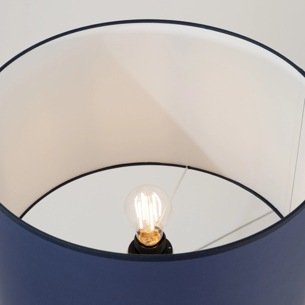 Lampada da terra treppiede legno blu paralume E27 SKUMRA