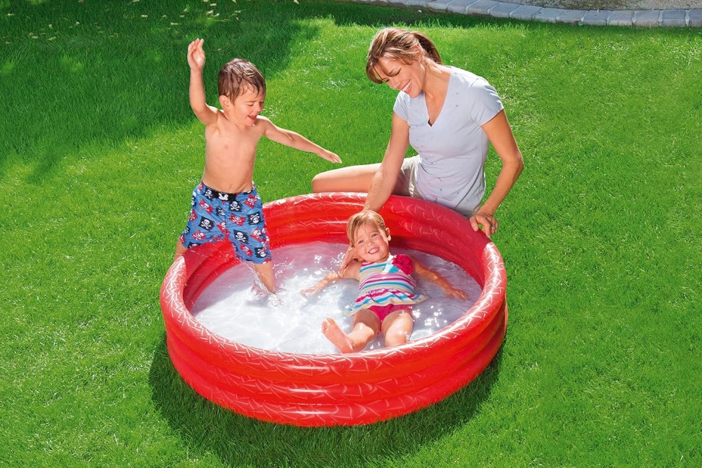 PISCINA GONFIABILE BESTWAY 3 ANELLI 102X25 CM ROSSO E BLU