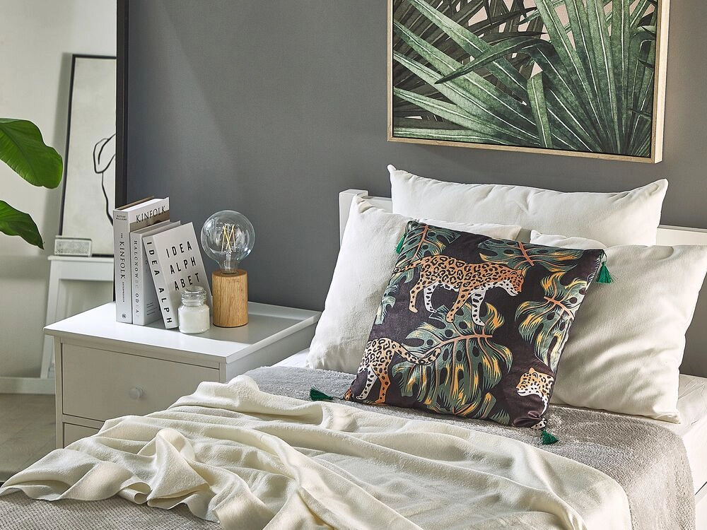 Set di 2 cuscini decorativi nero forma di animale45 x 45 cm motivo leopardo moderno Glamour Decor Accessori