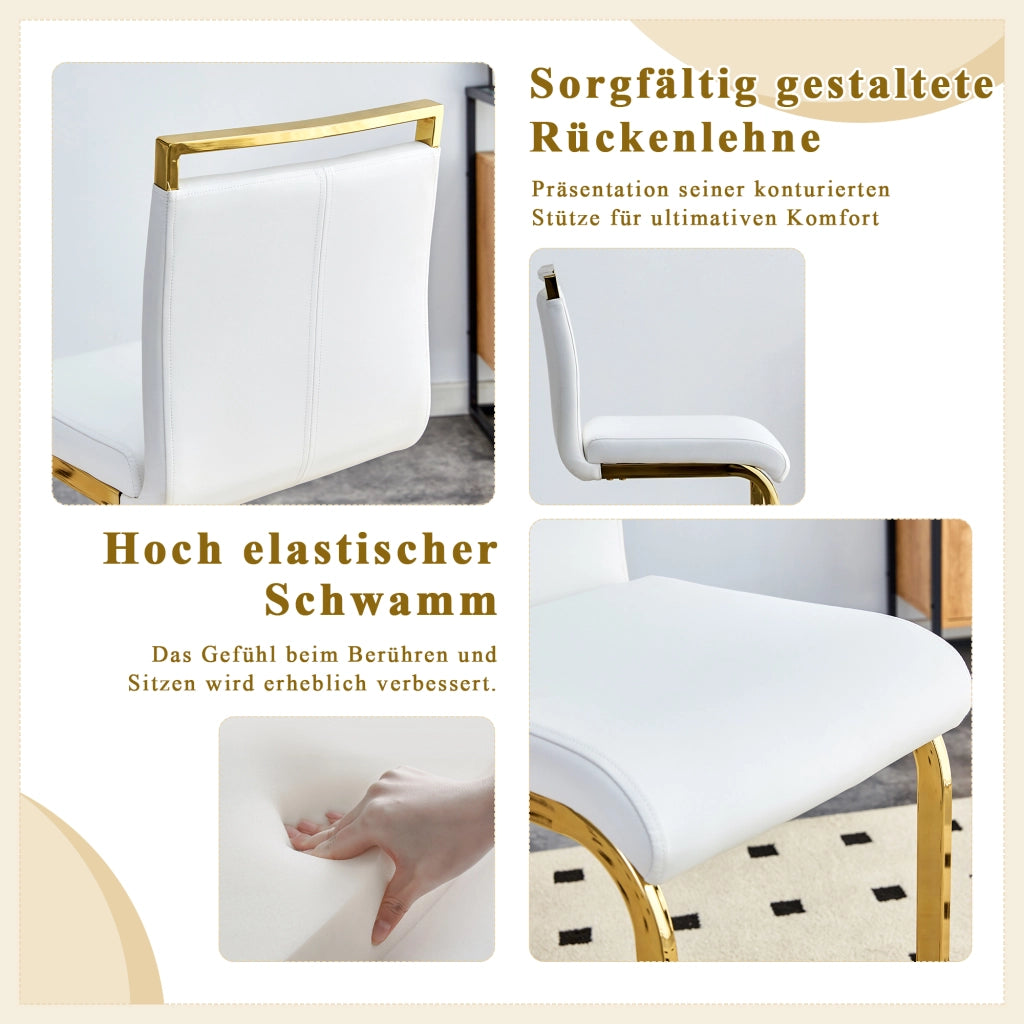 SGABELLO ALTO Set da 2 pezzi 96,5 cm PU bianco e oro