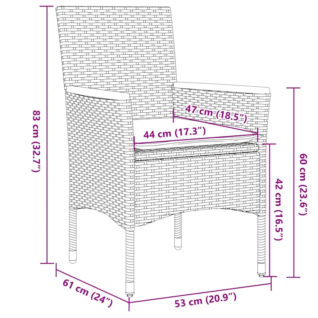 Set da Pranzo da Giardino con Cuscini 5 pz | Set Salotto da Giardino Polyrattan e Vetro