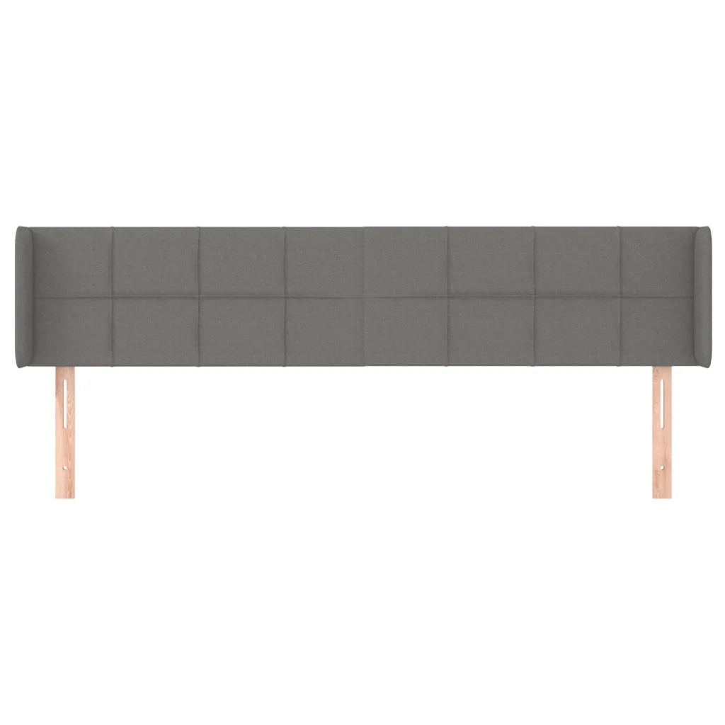 Testiera ad Orecchio-Testata con Orecchie Grigio Scuro 163x16x78/88 cm in Tessuto 780513