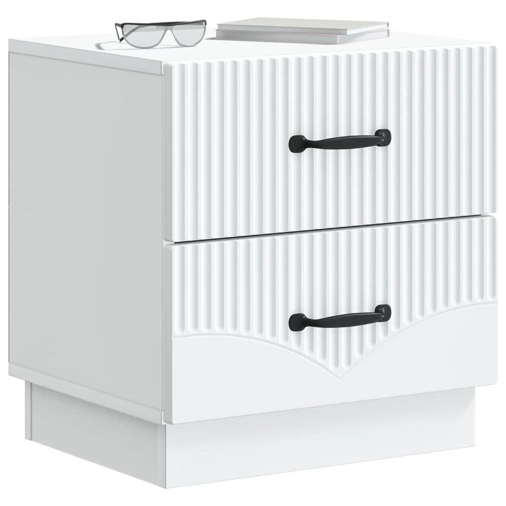 Set di 2 Comodini | Armadio da Notte | Mobiletto da notte con cassetto Bianco 43 x 34,5 x 44,5 cm