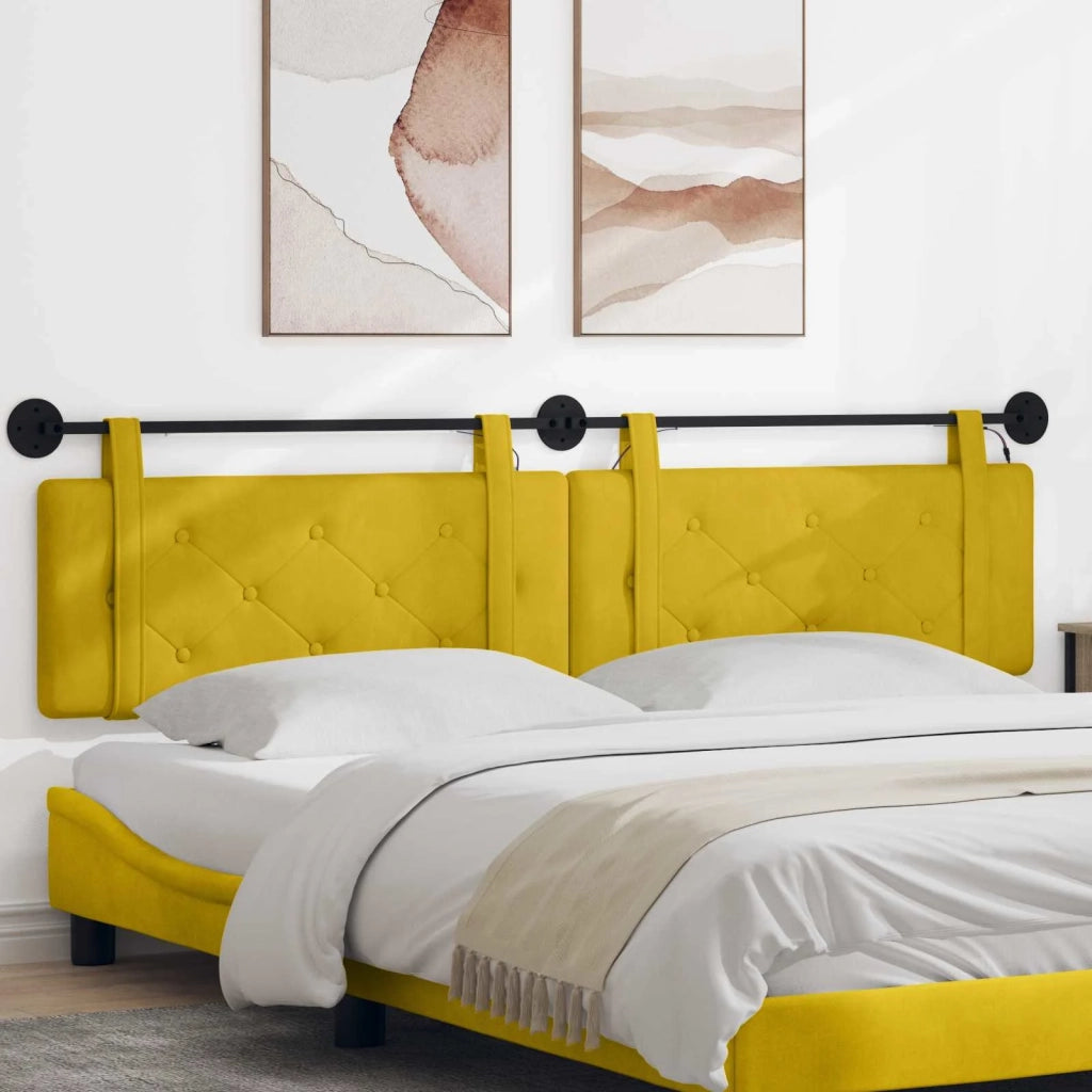 Testiera sospesa Con luce LED Giallo Velluto 3424252