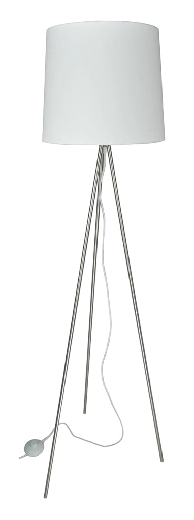 Lampada da terra con treppiede in metallo argentato, piantana - Michelle - FL24MIPM