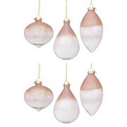 Pendagli di Natale in Vetro con Sfumatura Rosa e Bianco Elegance