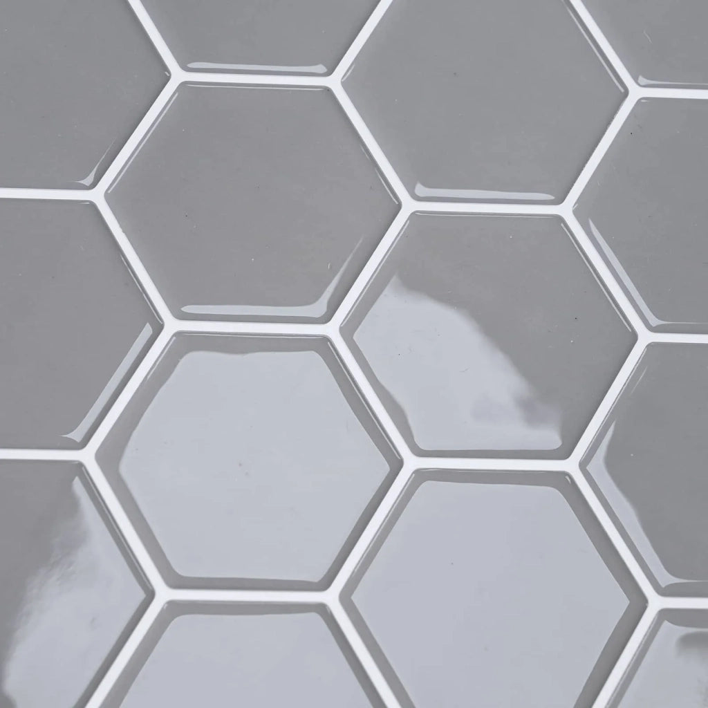 Piastrella Esagonale 20 pcs Grigio 30 x 30 cm Poliuretano e PET 42046229