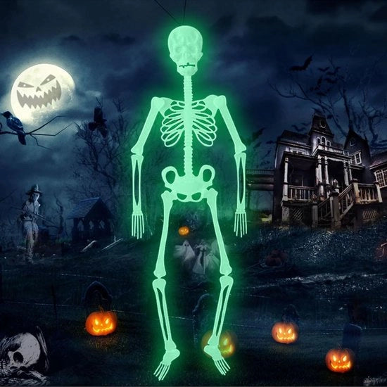 Decorazione per Halloween in plastica - 32cm - Fluorescente - Ornamento luminoso con articolazioni mobili