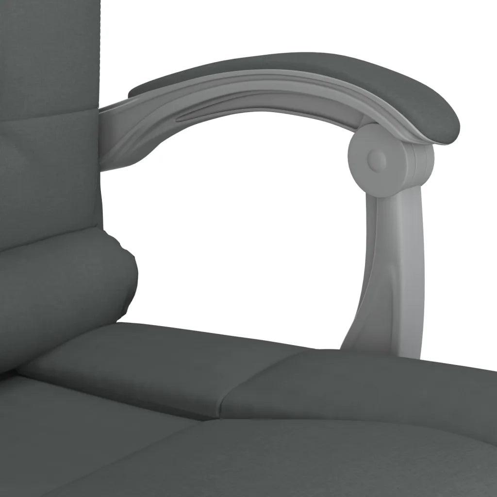 Sedia da Ufficio | Sedia da Gaming Massaggio Reclinabile Grigio Scuro in Tessuto