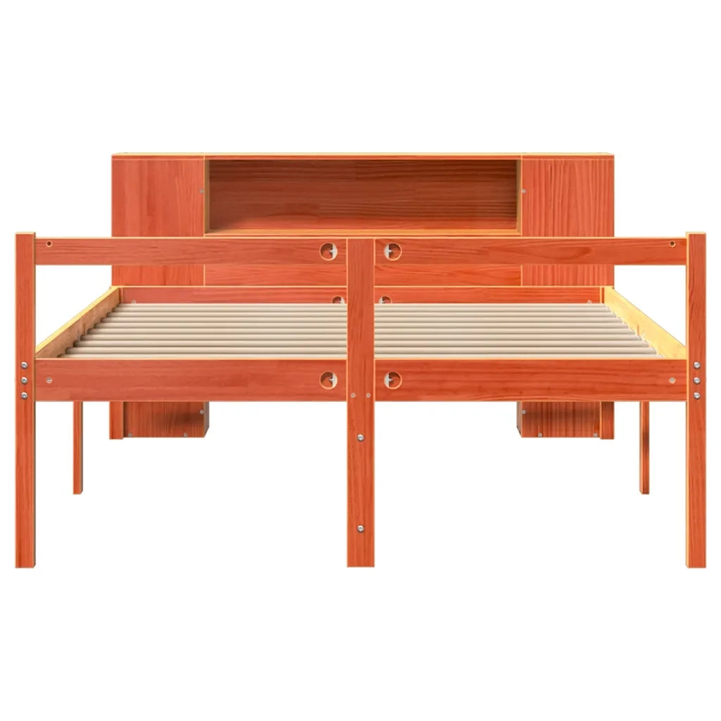 Letto Libreria senza Materasso Marrone Cera 150x200 cm Legno 3321984