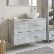 Set di mobili per il bagno 2 pz Grigio Cemento 3403947