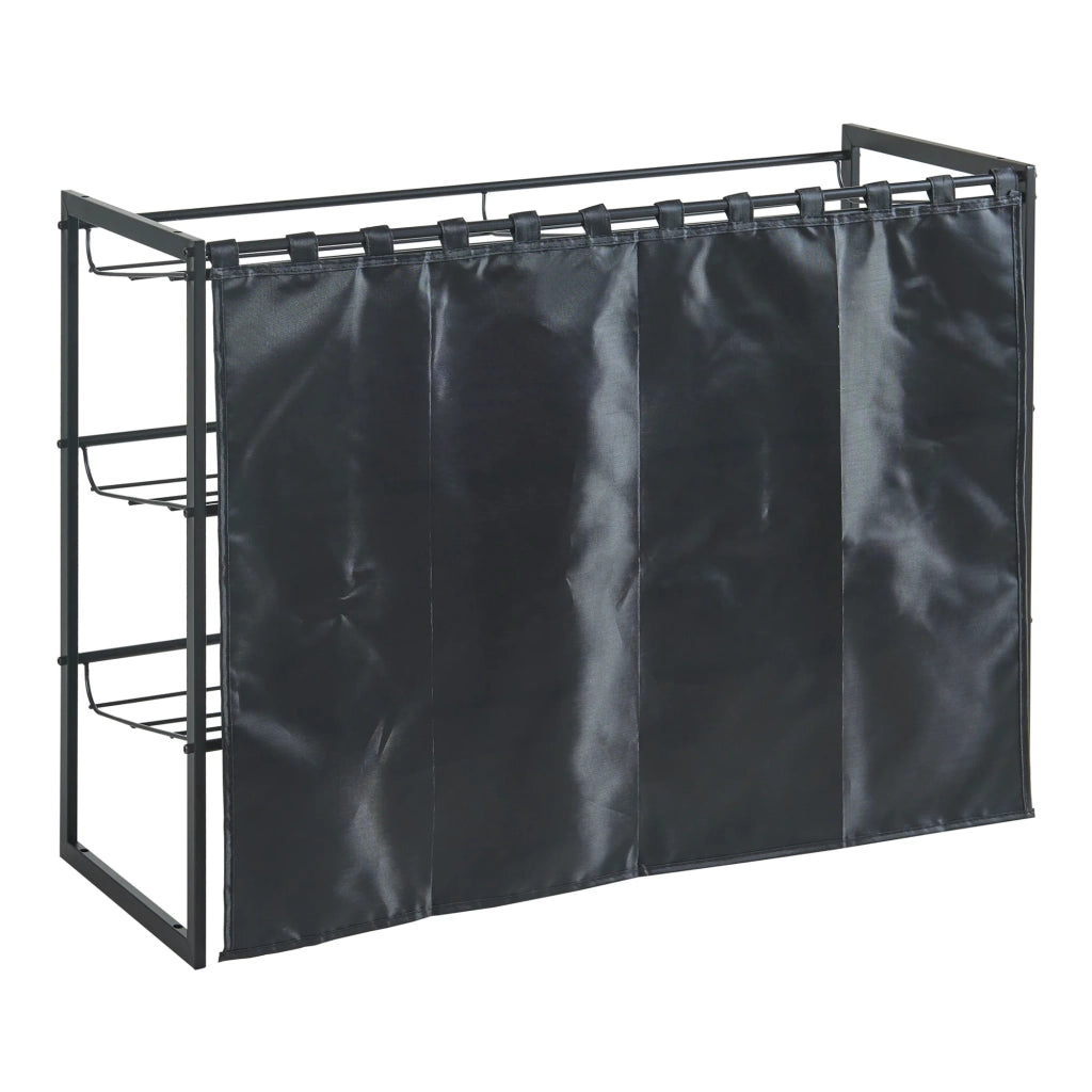 Scaffale dal design senza tempo per soggiorno/camera da letto contenitore per scarpe 80 x 32 x 60 cm nero 03_0011326