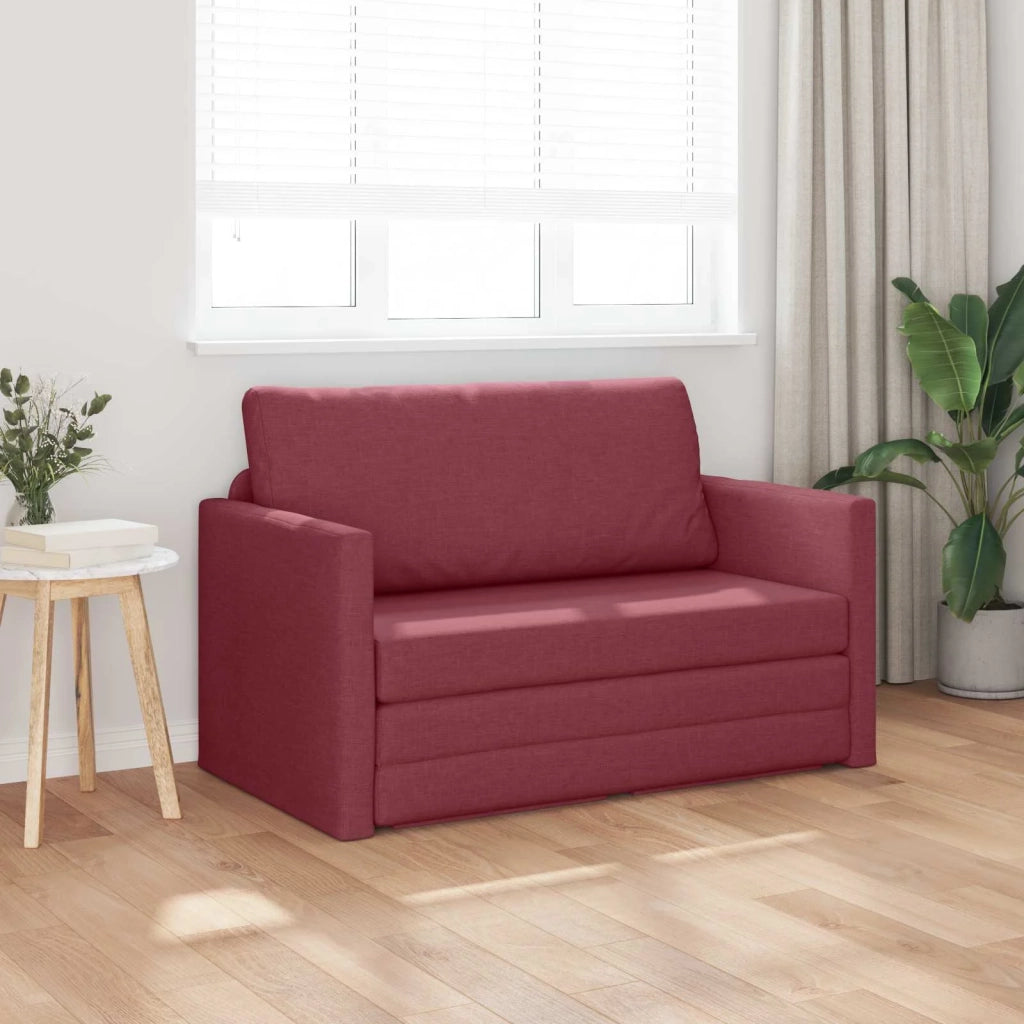Divano letto 110cm Rosso Vino Tessuto 4106694