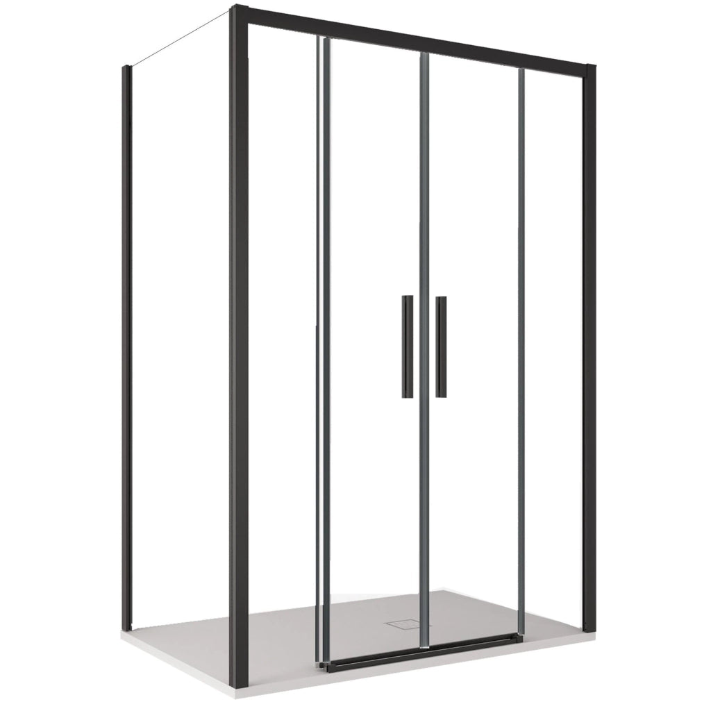 Box Doccia Angolare 80x140 cm 2 Ante Scorrevoli in Cristallo Trasparente 6mm H195 Bonussi Eliane