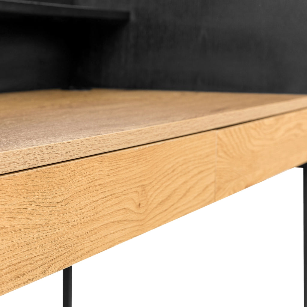 Scrivania ARTHUR a 2 cassetti in legno e nero