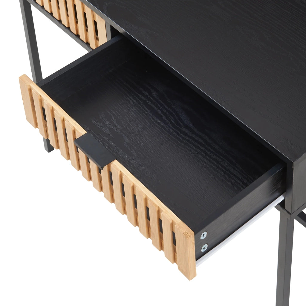 Tavolo consolle 100 x 40 x 75 cm nero naturale 03_0010880