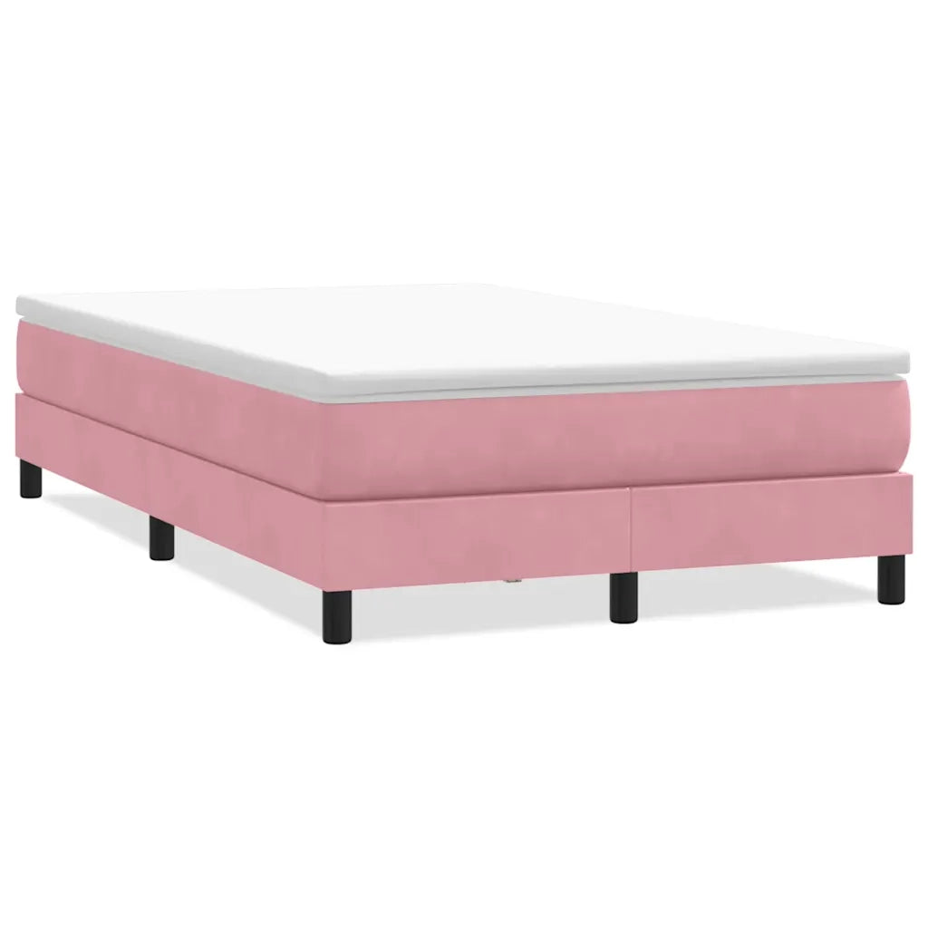 Giroletto a Molle senza Materasso-Struttura Letto Rosa 120x210 cm in Velluto