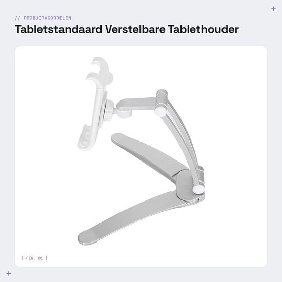 Sostegno per tablet portatile - Regolabile - Ripiegabile - In alluminio - Adatto per tablet da 7 a 10 pollici - Peso ridotto 544 g - Utile per cucina e viaggio - Supporto per tablet portatile