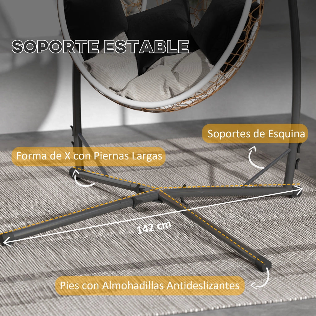 Sedia a Sospensione ¨C Minimal ¨C Nero, Acciaio