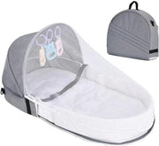 Letto Portatile per Bambini con Cuscino - Culla per Bambini Opportuna - Grigio