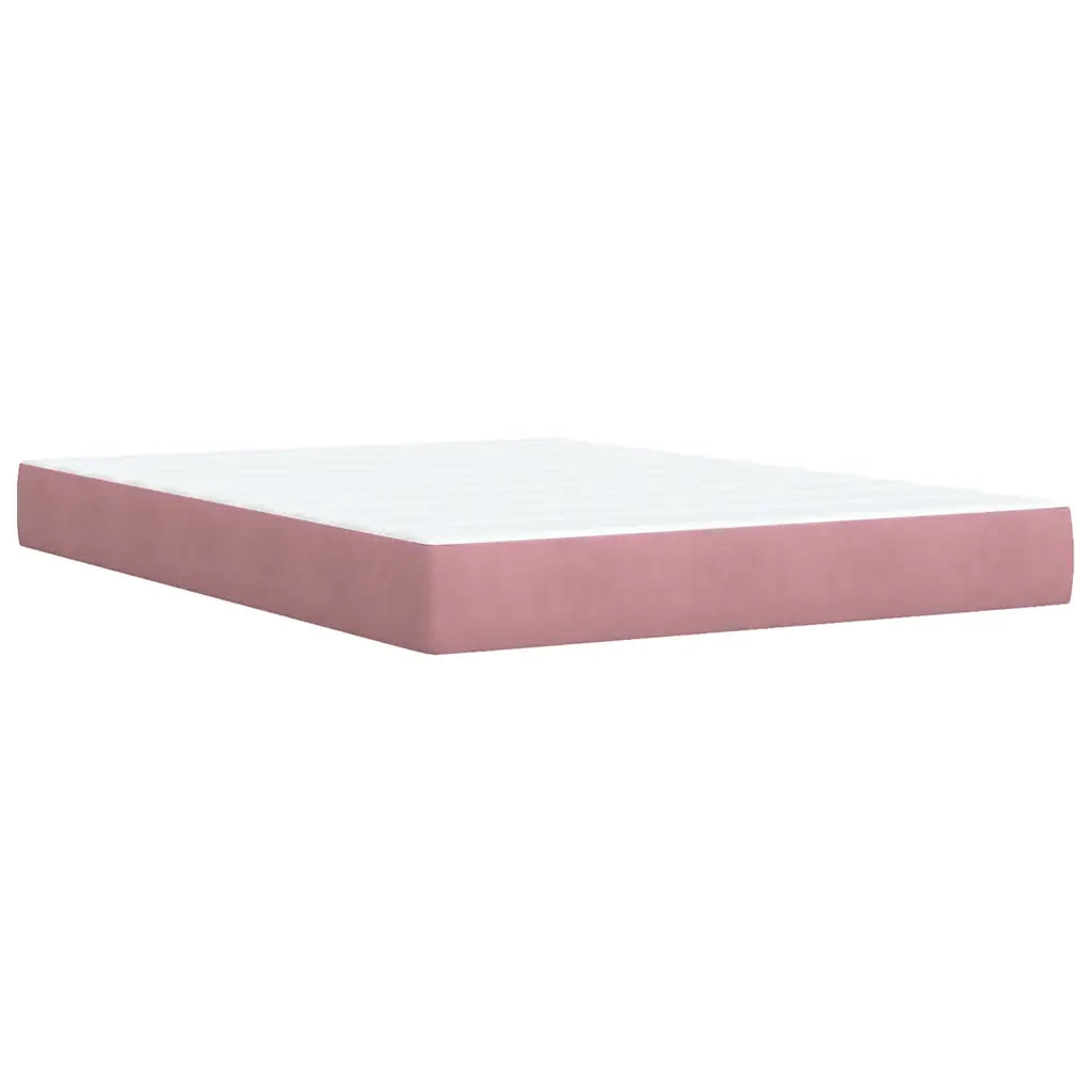 Giroletto a Molle con Materasso Rosa 140x200 cm in Velluto 3287757