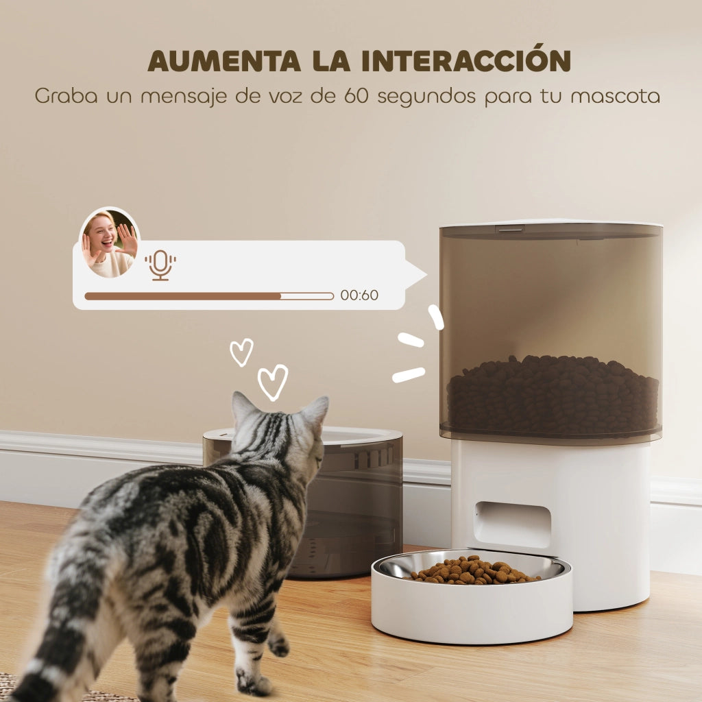 Dispenser Cibo per Gatti e Cani 3L con App ¨C Minimal ¨C Grigio