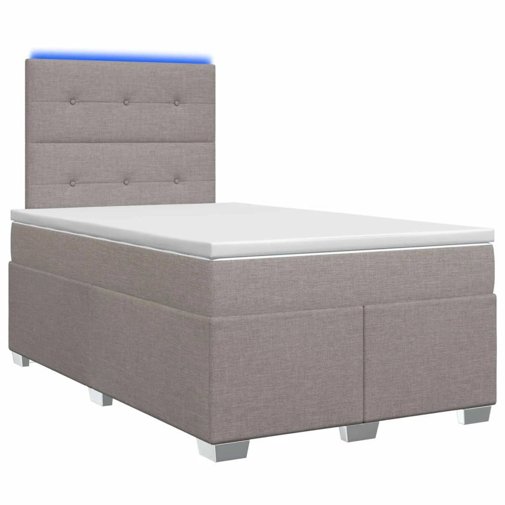 Letto box spring con materasso Tortora 120 x 200 cm Tessuto 3454849