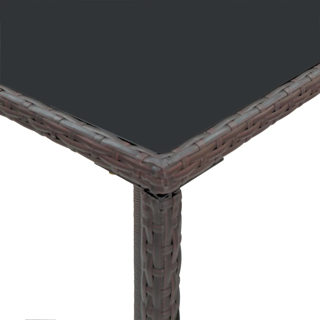 Set Bar da Giardino 3 pz con Cuscini in Polyrattan Marrone 3094786