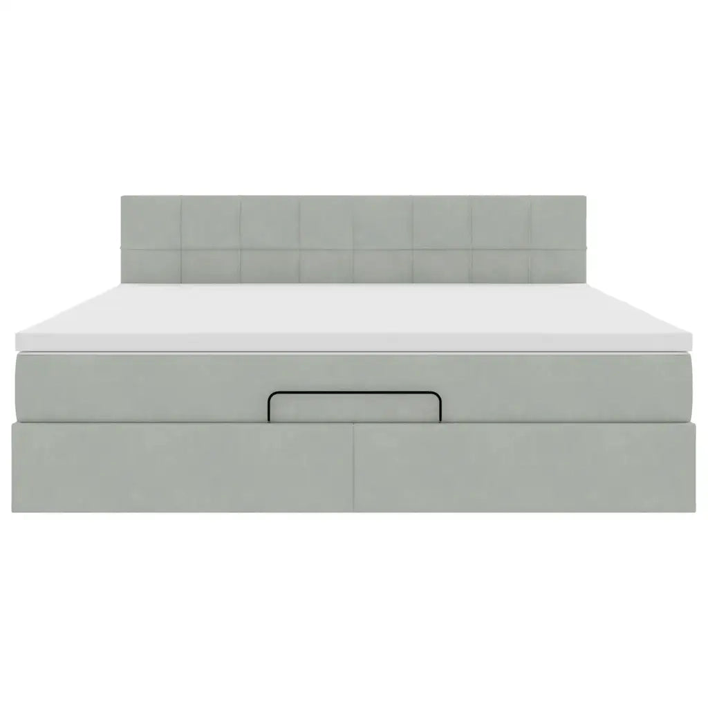 Struttura Letto Pouf con Materasso 160x200 cm in Velluto 3311783