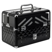 Cofanetto Portagioie Trucco ¨C Xylo ¨C Alluminio con Vassoi Estraibili 30x18,5x22cm Nero