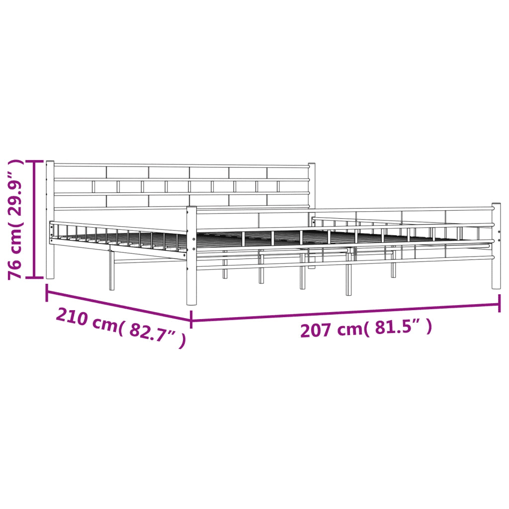 Letto matrimoniale | Letto per adulti | Giroletto Bianco in Metallo 200x200 cm