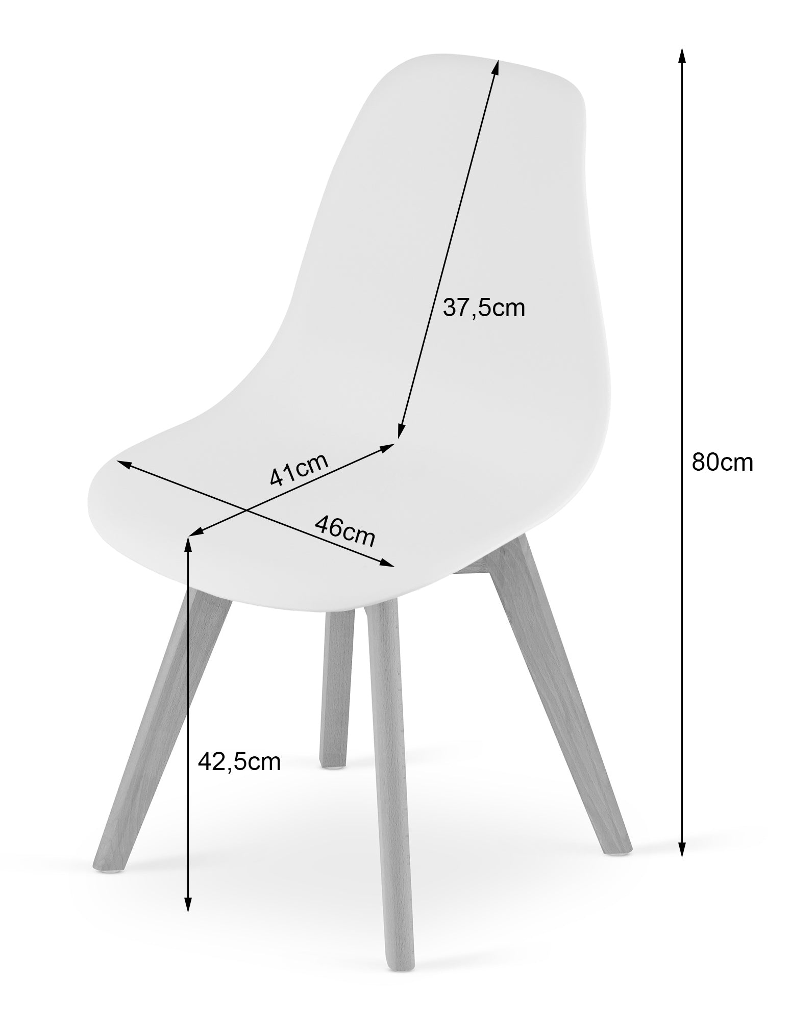 Sedia VALORA KITO - Ardesia scura, design ergonomico per soggiorno e ufficio