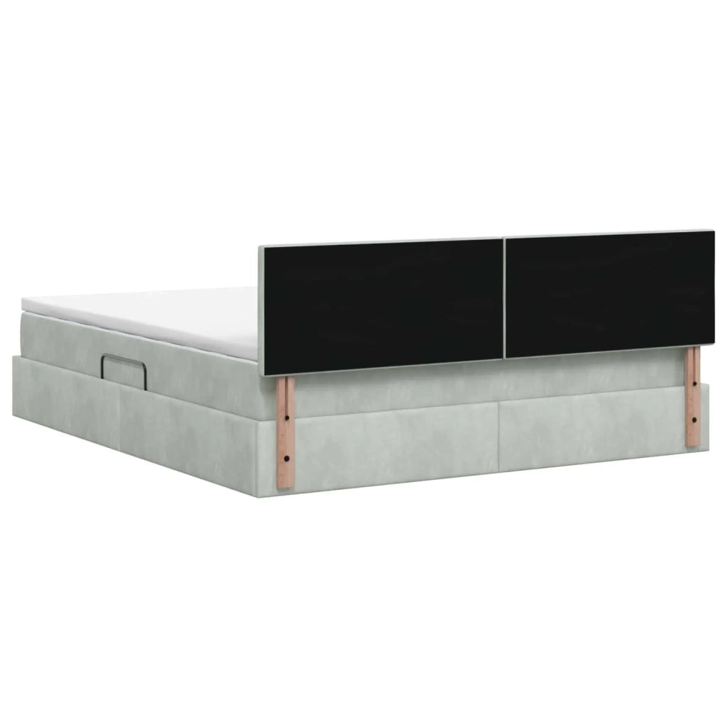 Letto con Contenitore Grigio Chiaro 180 x 200 cm Velluto 3458763