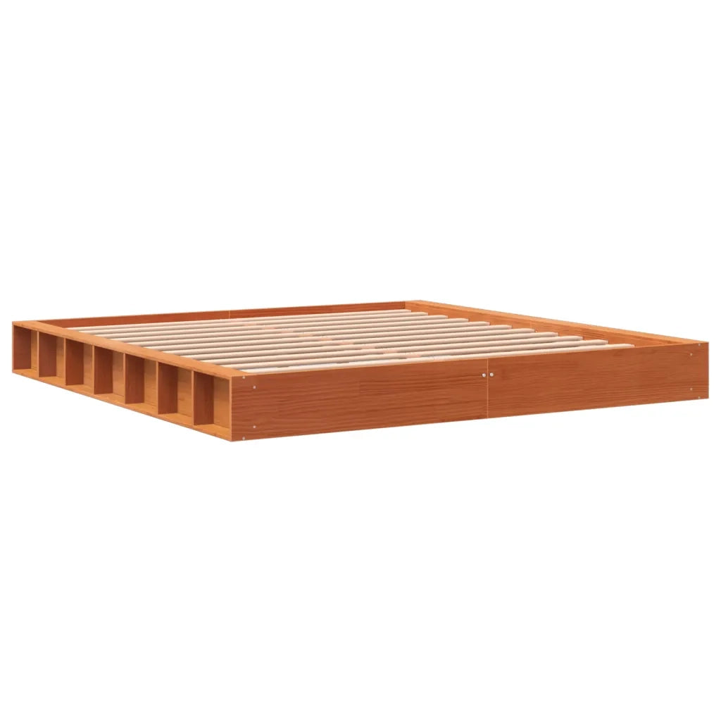 Giroletto senza Materasso-Struttura Letto Marrone Cera 180x200 cm Legno di Pino 145764