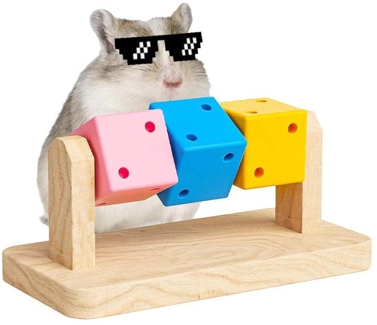 Giocattolo per Hamster in Legno - Materiale Premium - Giocattolo Interattivo - Disegno Accattivante - Sostenibile e Sicuro