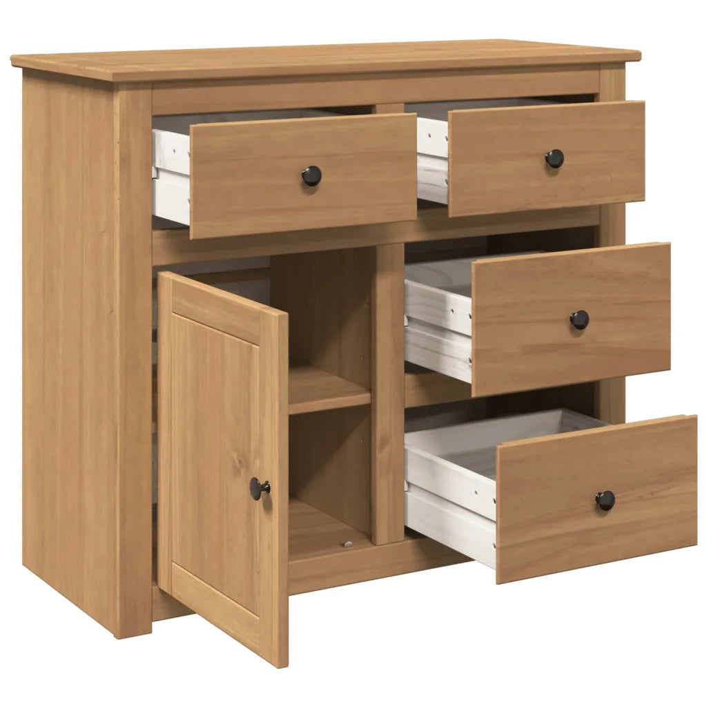 Credenza | Madia | Buffet da pranzo | Armadio da pranzo con Cassetti PANAMA 93x40x80 cm Legno Massello di Pino