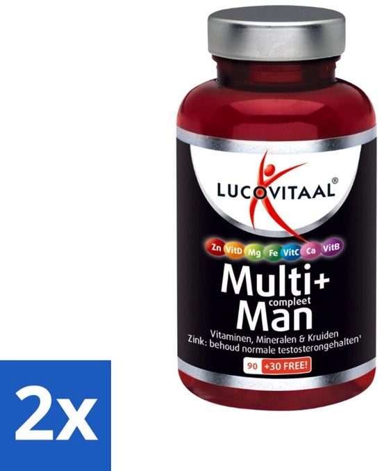 2 x Vitamine Completa Uomo - 120 Compresse - Salute Maschile - Multivitamine per Uomini - Testosterone - Energie - Vitalità