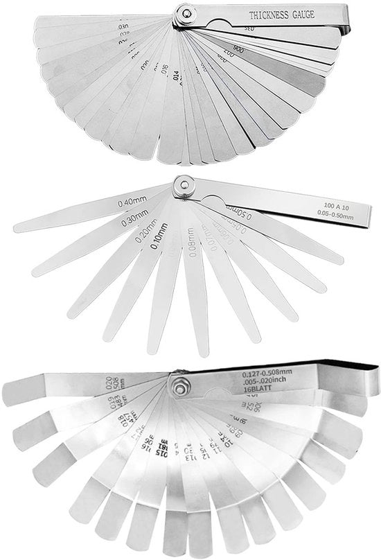 Misuratore di distanza da chitarra elettrica compatibile con basse, duraturo, 3 pezzi, scala doppia, compatta, leggero, dotato di doppia scala di misura.