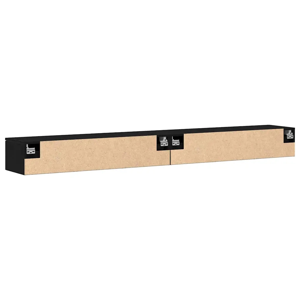 Mobile a muro con cassetto 2 pcs Rovere Nero 102 x 30 x 20 cm 3333075