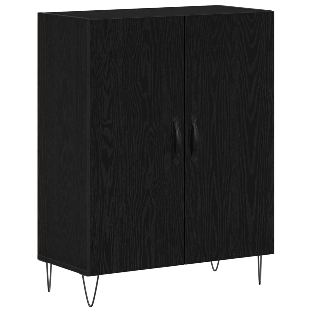 Credenza-Buffet-Armadio da cucina Rovere Nero 69,5 x 34 x 180 cm Legno multistrato 154066