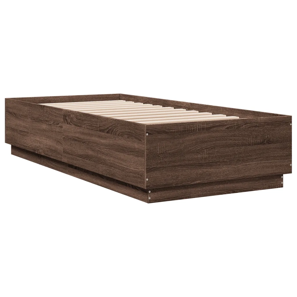 Giroletto Luci LED Rovere Marrone 90x200cm in Legno Multistrato 3209638