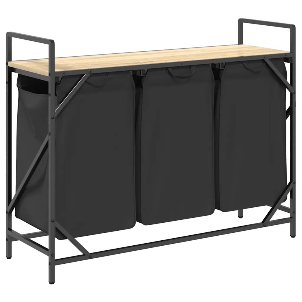 Cesto per la Biancheria 3 Scomparti con Ripiano Rovere Sonoma CFW9227646