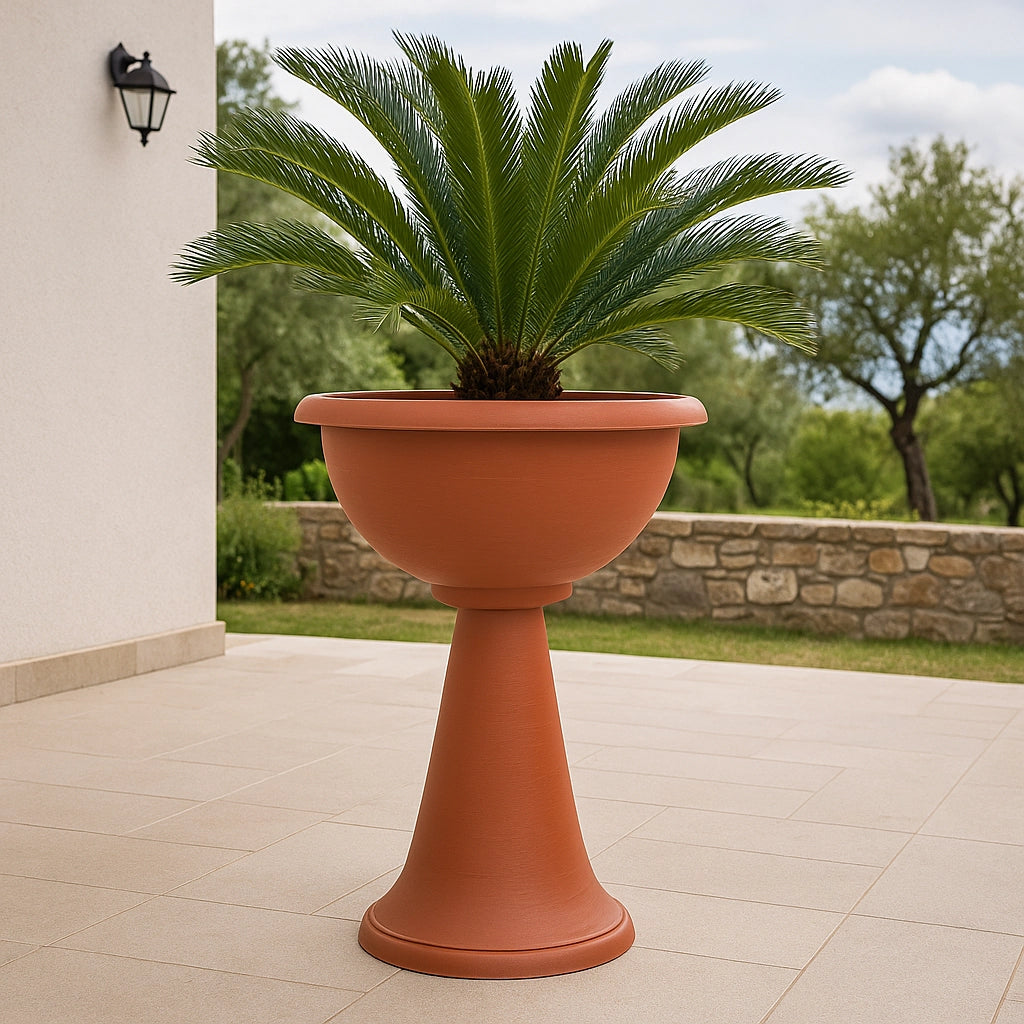 FIORIERA ALTA PETRA D.41XH70CM COLOR TERRACOTTA