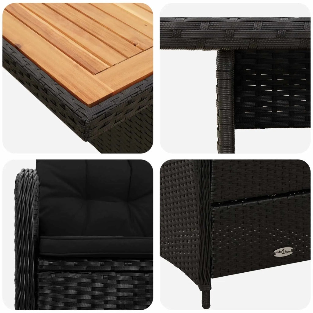 Set da pranzo per esterni 5 pz Nero 3422407