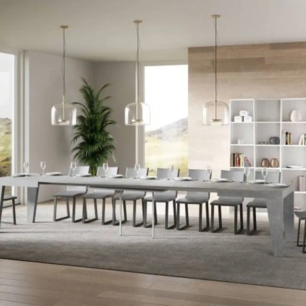 Tavolo allungabile 160/420x90 cm Naxy colore cemento