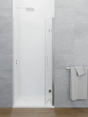 Box doccia frontale GLASS pieghevole chiusura magnetica 90 (50+40) cm cromo trasparente