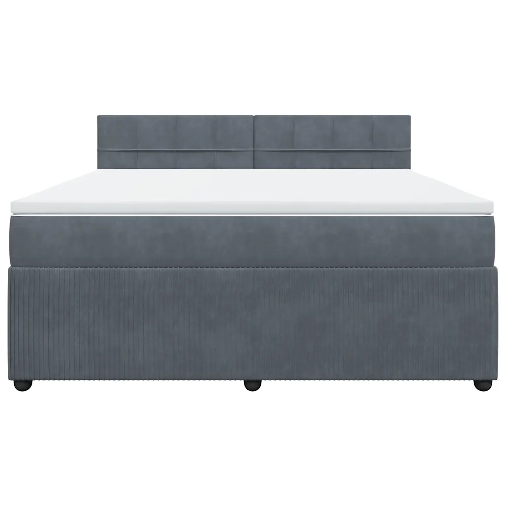 Giroletto a Molle con Materasso Grigio Scuro 180x200 cm Velluto 3290107