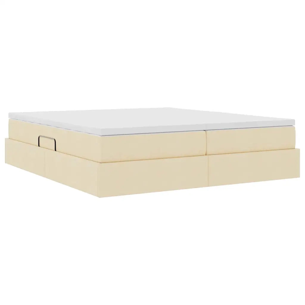 Letto con contenitore e materasso Crema 180 x 200 cm Poliestere 3370353